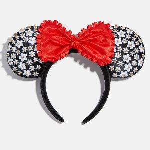 Disney Minnie Mouse White Floral Ears Headband - Minnie Mouse White Floral Ears