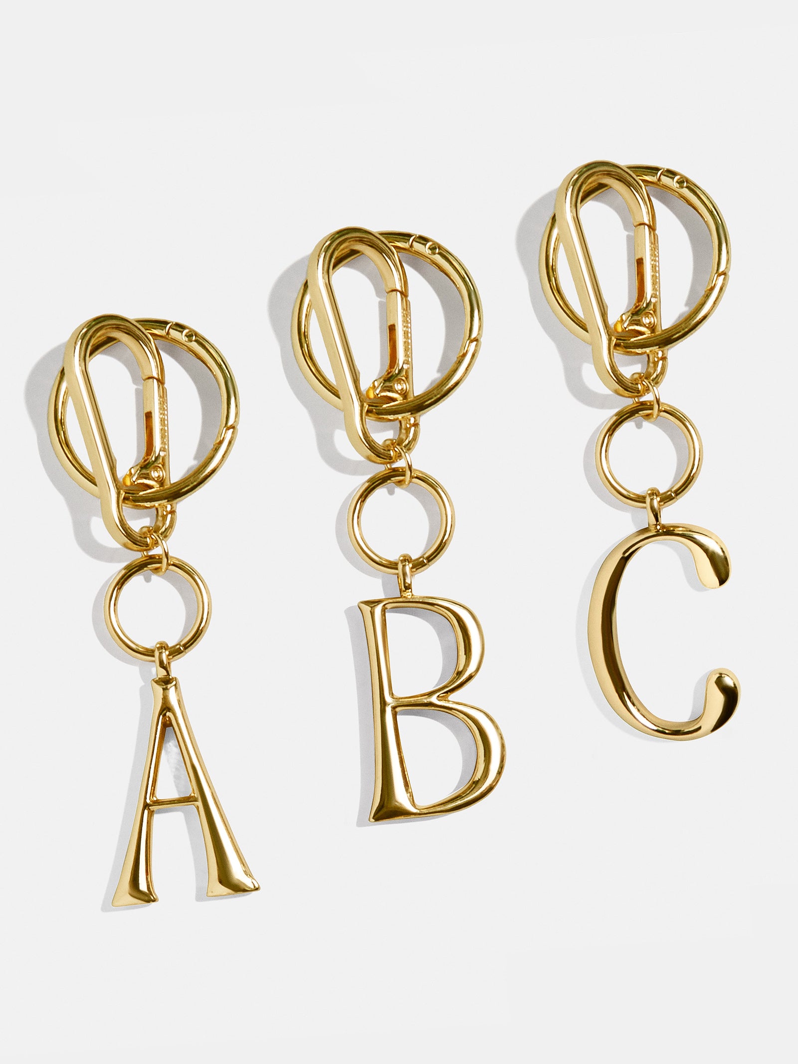Gold Initial Enamel Bag Charm - A