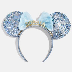 Disney Minnie Mouse Crystal Blue Custom Ears Headband - Minnie Mouse Crystal Blue Custom Ears