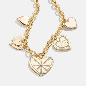 Heart Burst Statement Charm Necklace - Heart