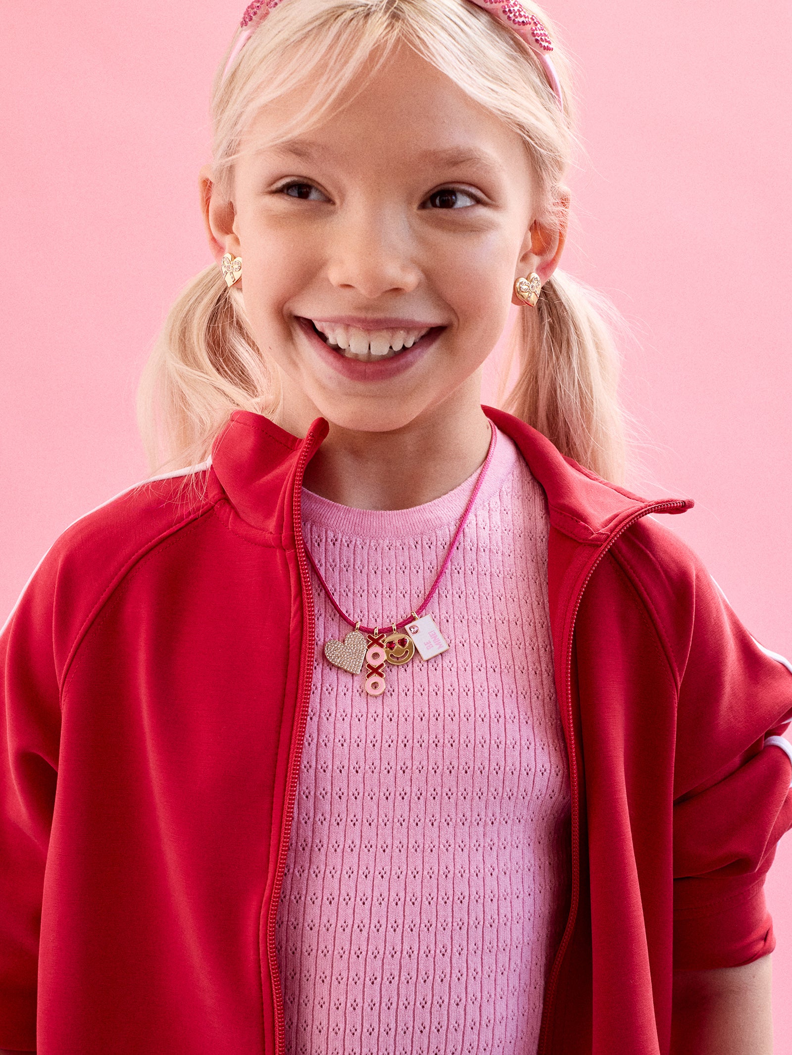 Kids' Heartfelt Charm Necklace - Pink - Image 2