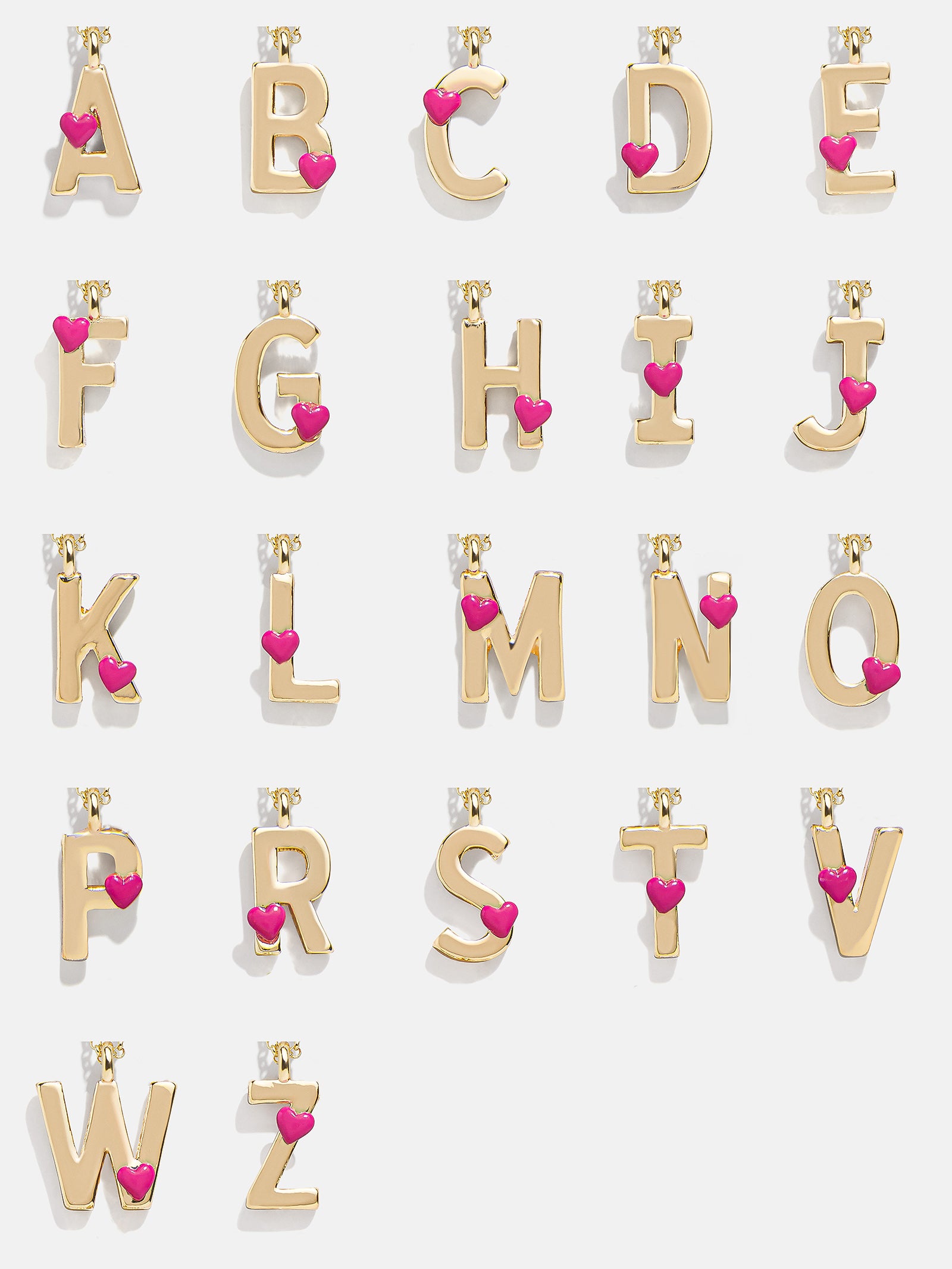 Kids' Heart Initial Necklace - Gold - Image 25