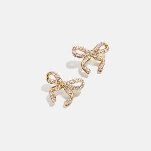 18K Gold Bow & Behold Kids' Earrings - Pav?? Bow