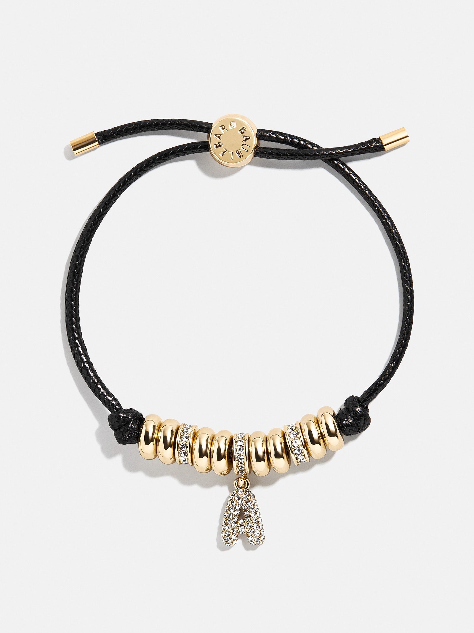 Natisha Initial Pull-Tie Bracelet - Gold/Black - Image 3