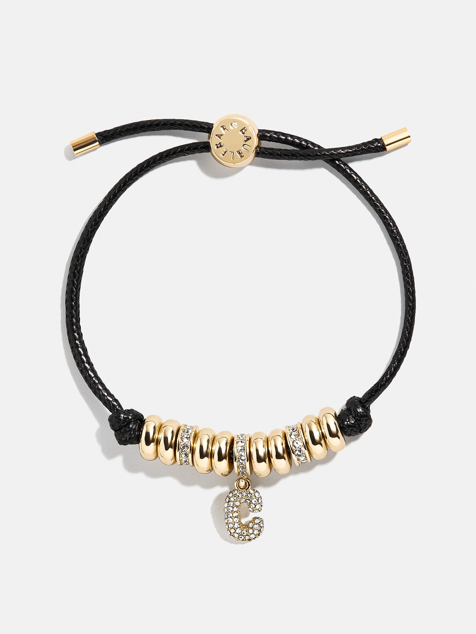 Natisha Initial Pull-Tie Bracelet - Gold/Black - Image 5