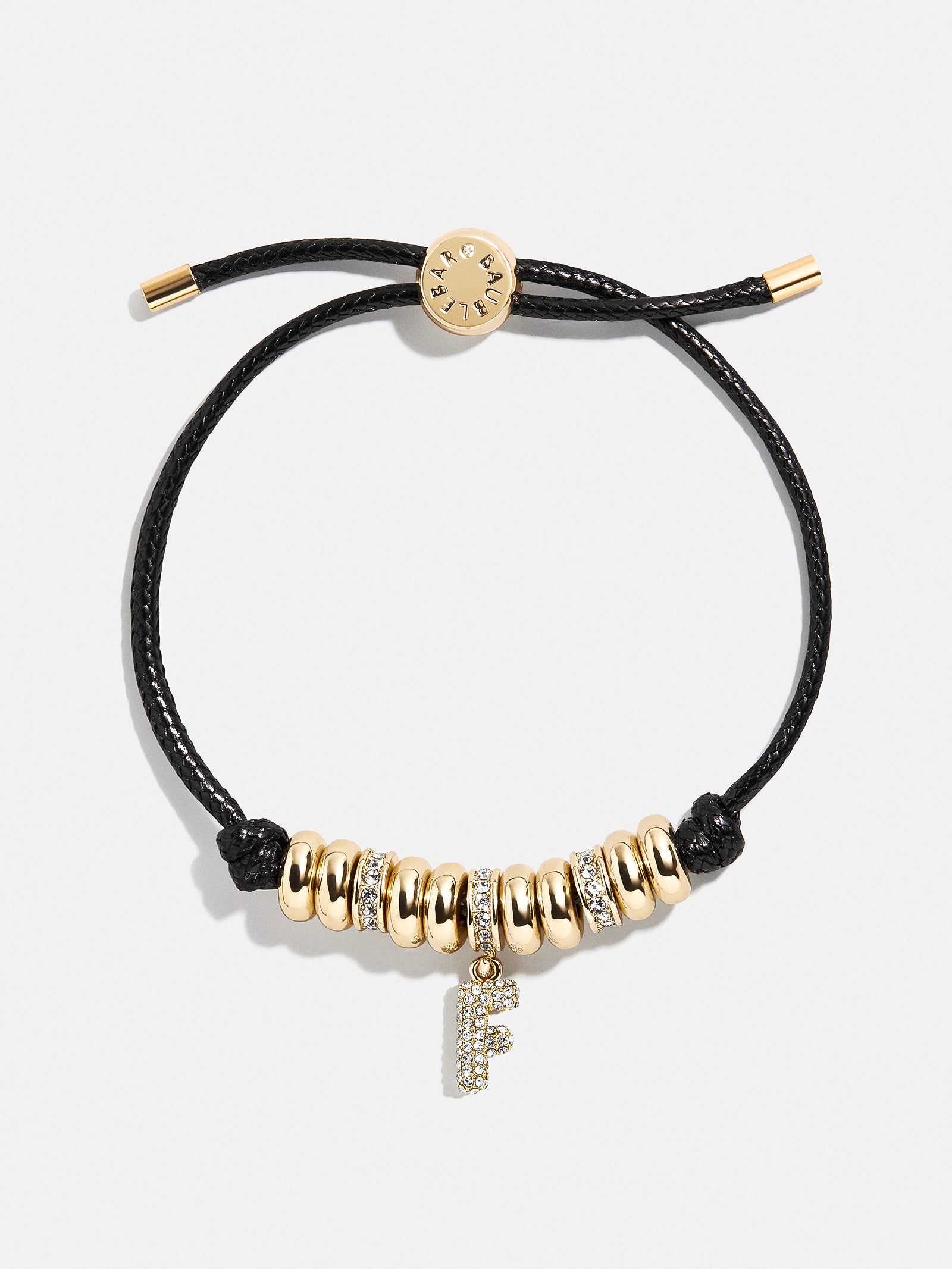 Natisha Initial Pull-Tie Bracelet - Gold/Black - Image 8
