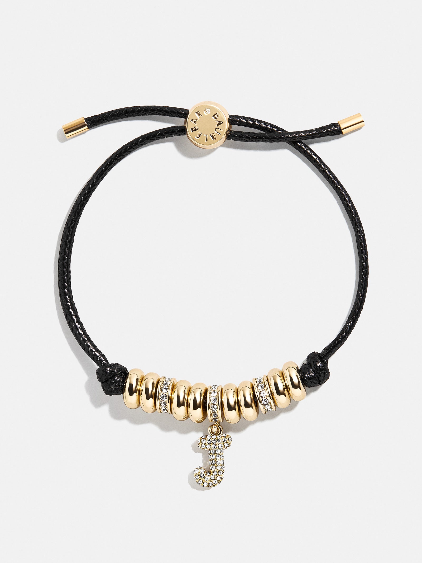 Natisha Initial Pull-Tie Bracelet - Gold/Black - Image 12