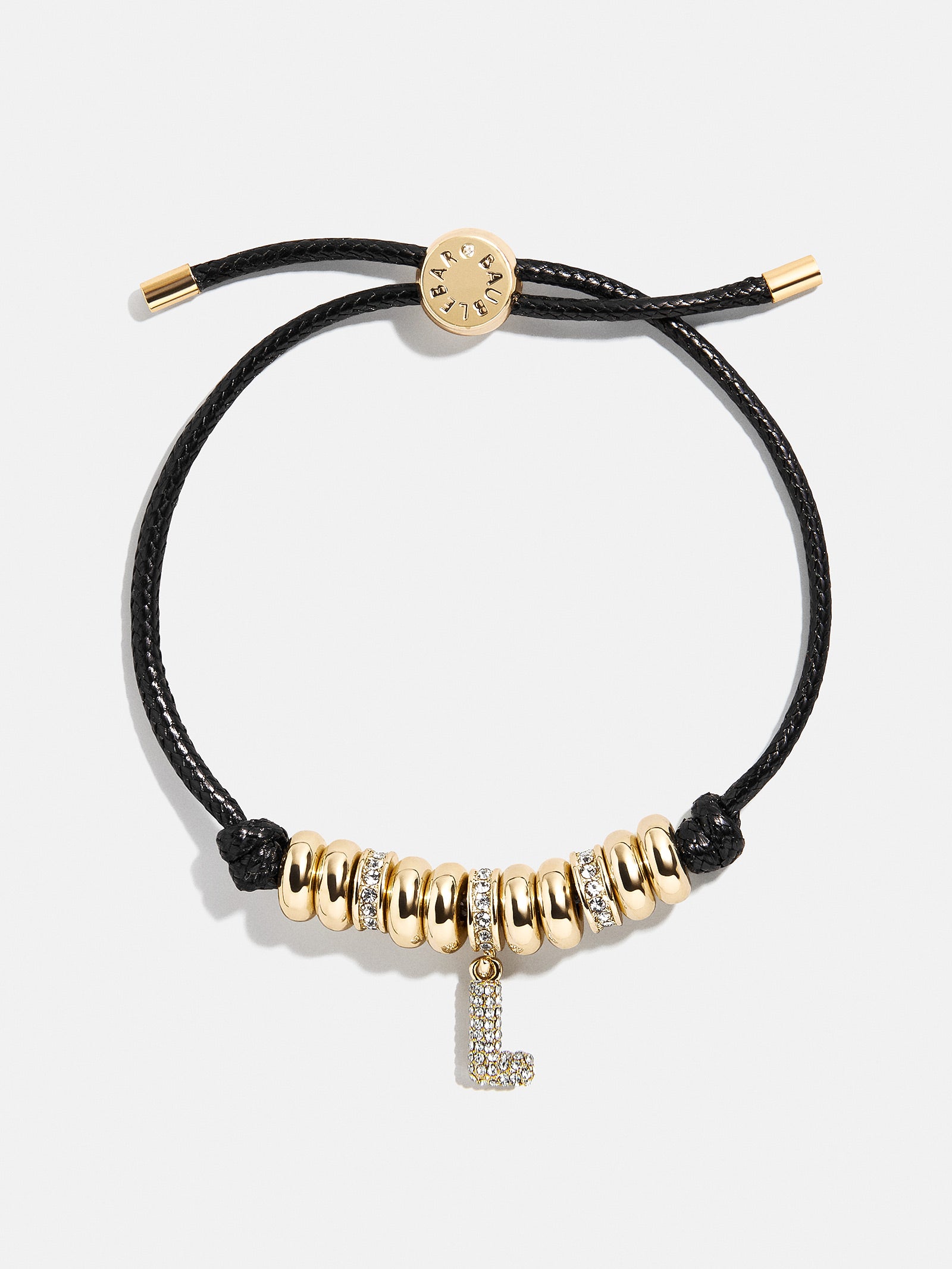 Natisha Initial Pull-Tie Bracelet - Gold/Black - Image 14