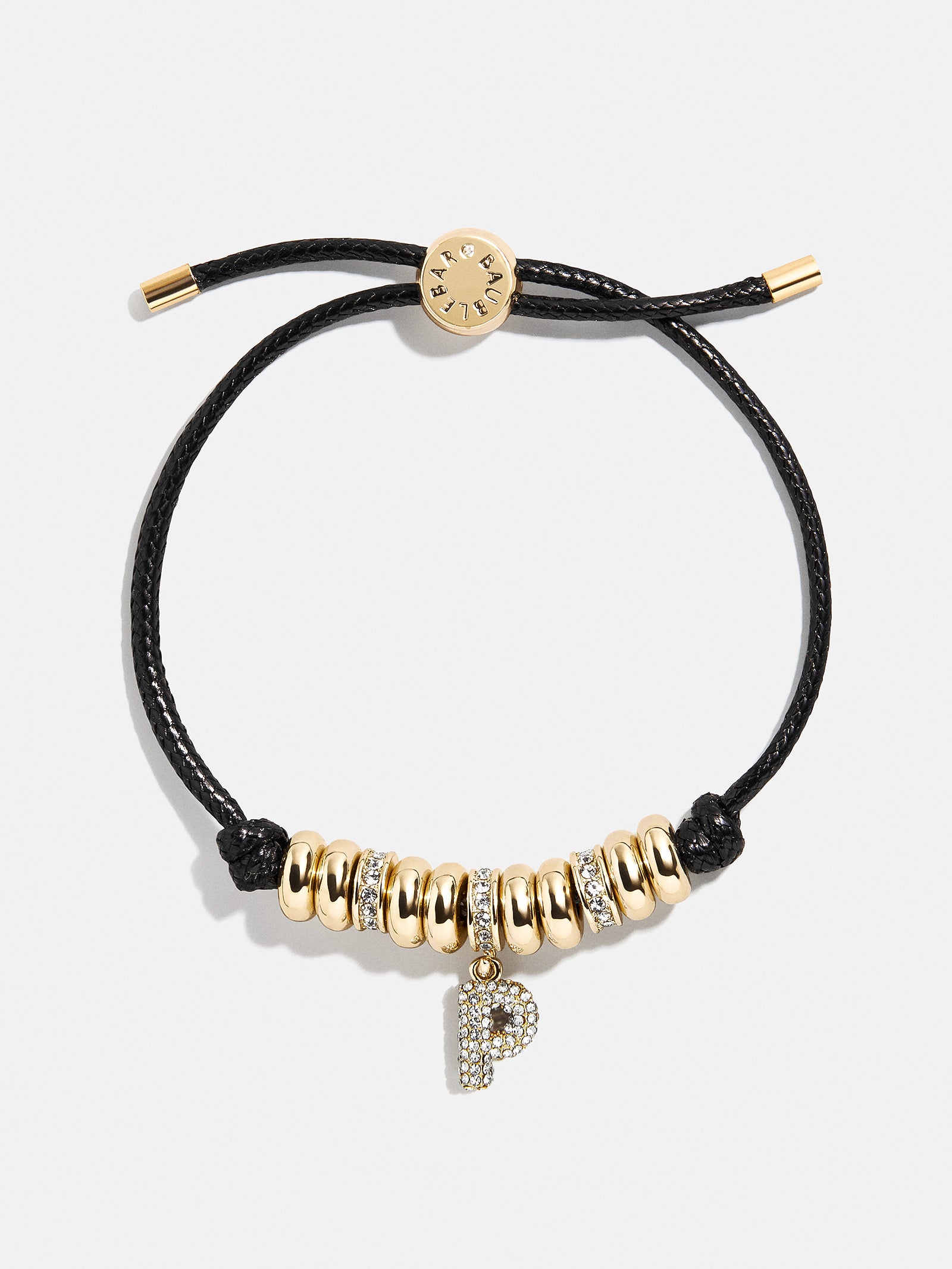 Natisha Initial Pull-Tie Bracelet - Gold/Black - Image 18