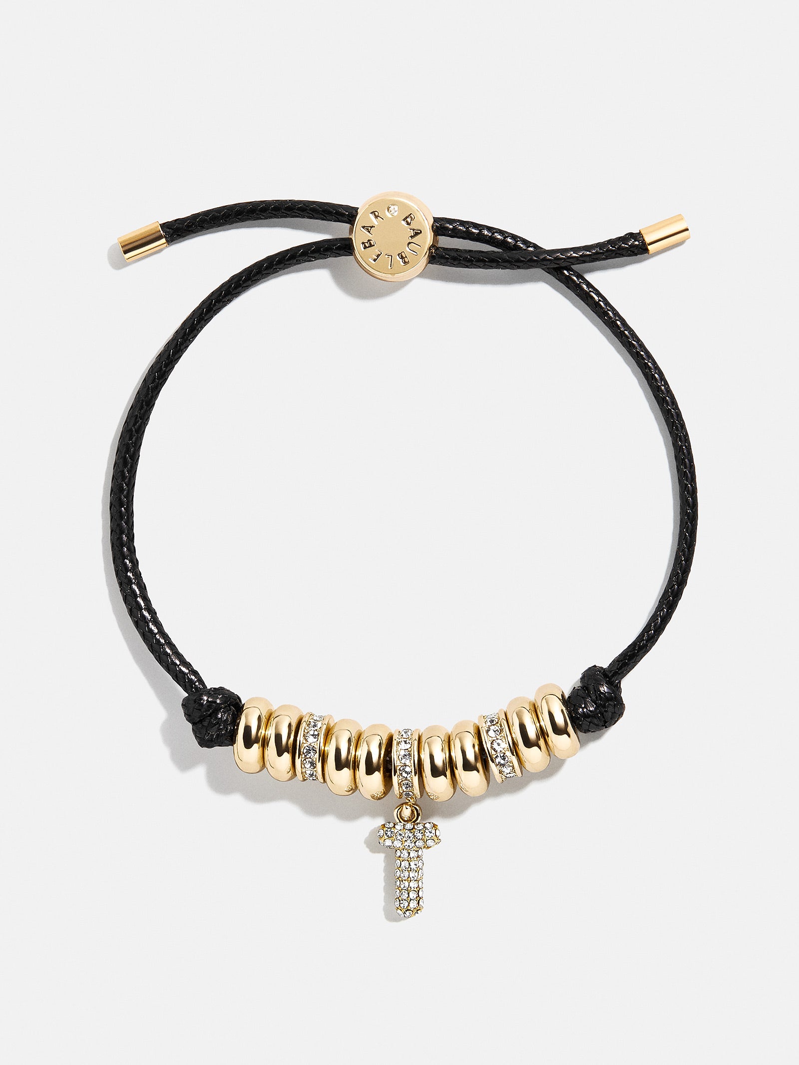 Natisha Initial Pull-Tie Bracelet - Gold/Black - Image 21