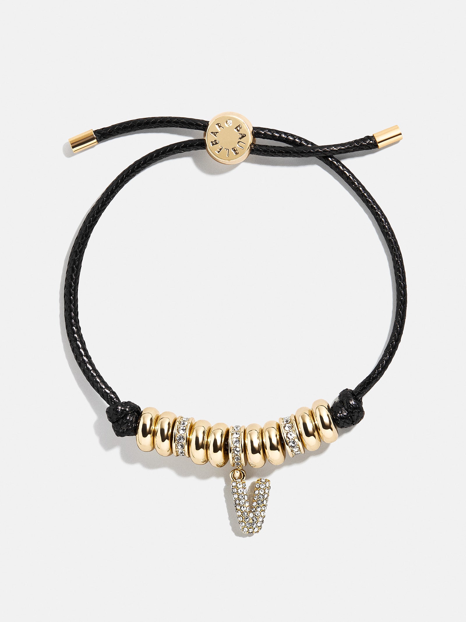 Natisha Initial Pull-Tie Bracelet - Gold/Black - Image 22