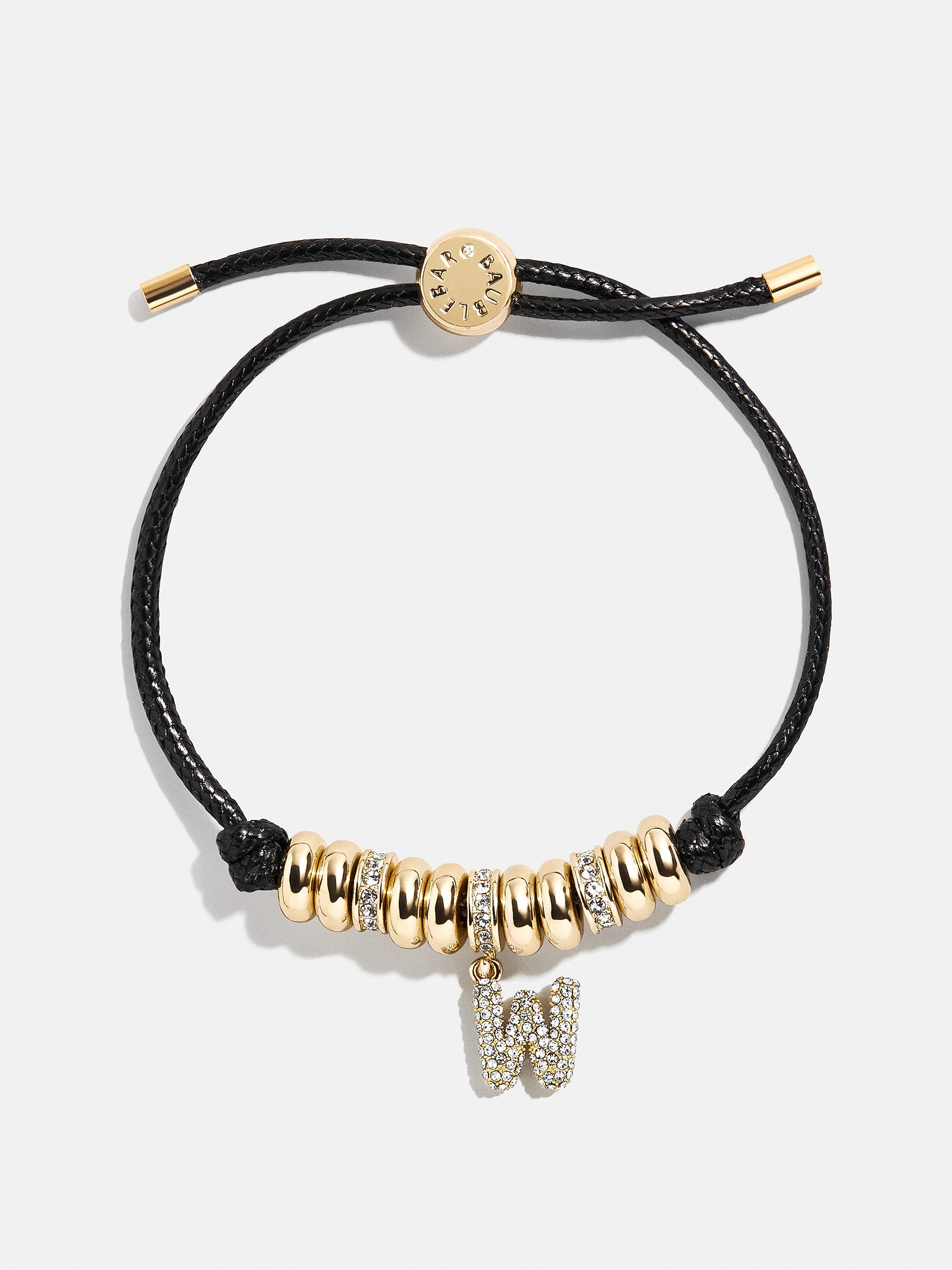 Natisha Initial Pull-Tie Bracelet - Gold/Black - Image 23