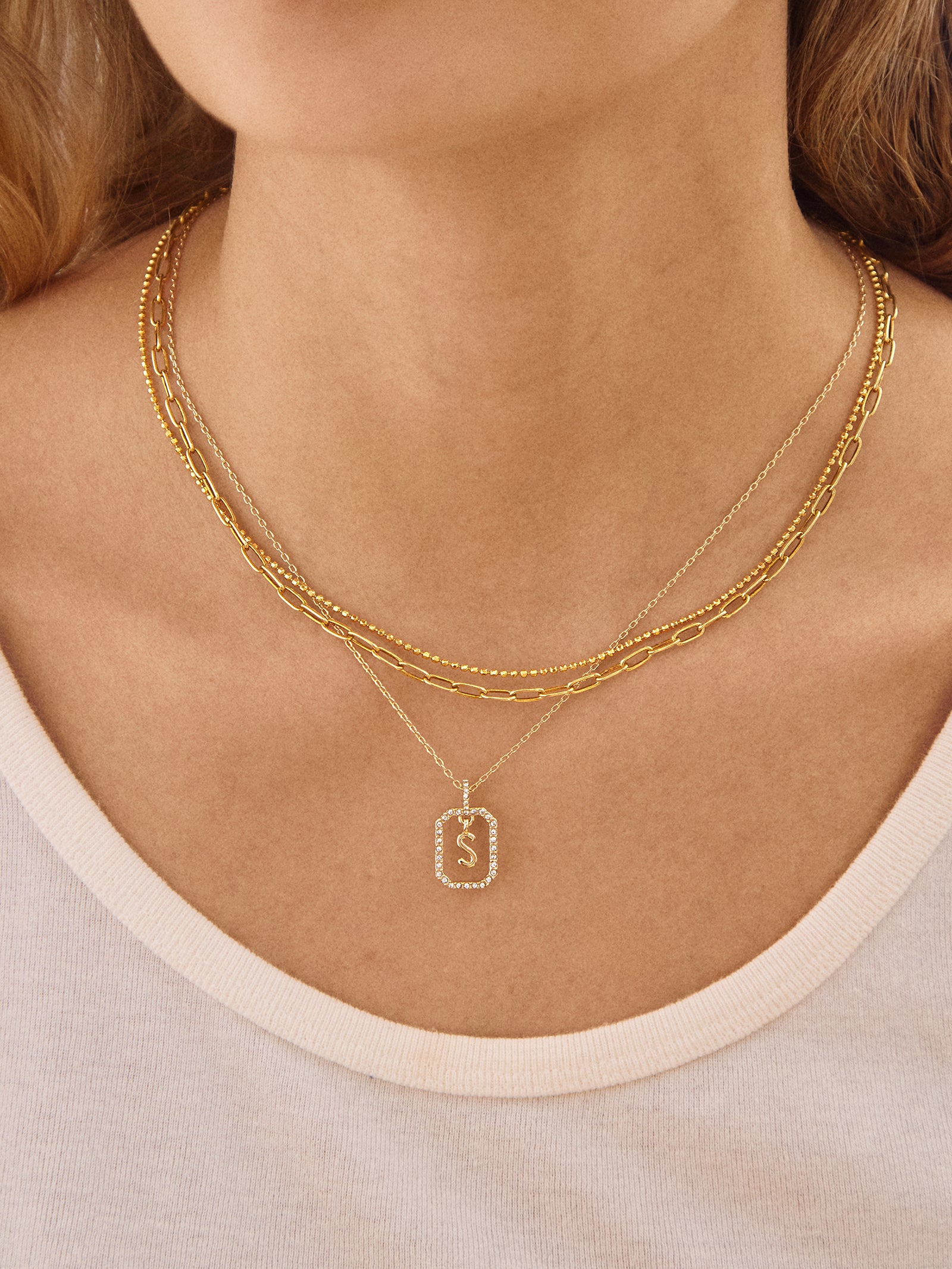 Alicia Initial Necklace - Gold/Pav?? - Image 2