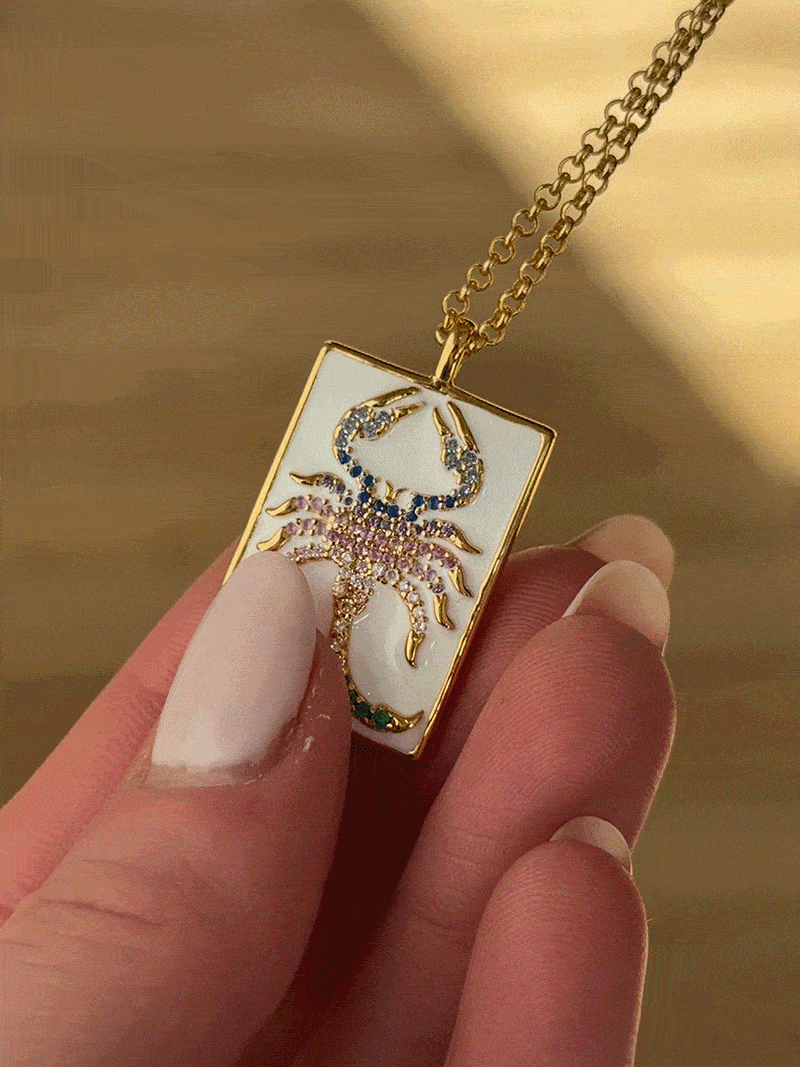 Reversible 18K Gold Zodiac Pendant Necklace - Aries - Image 2