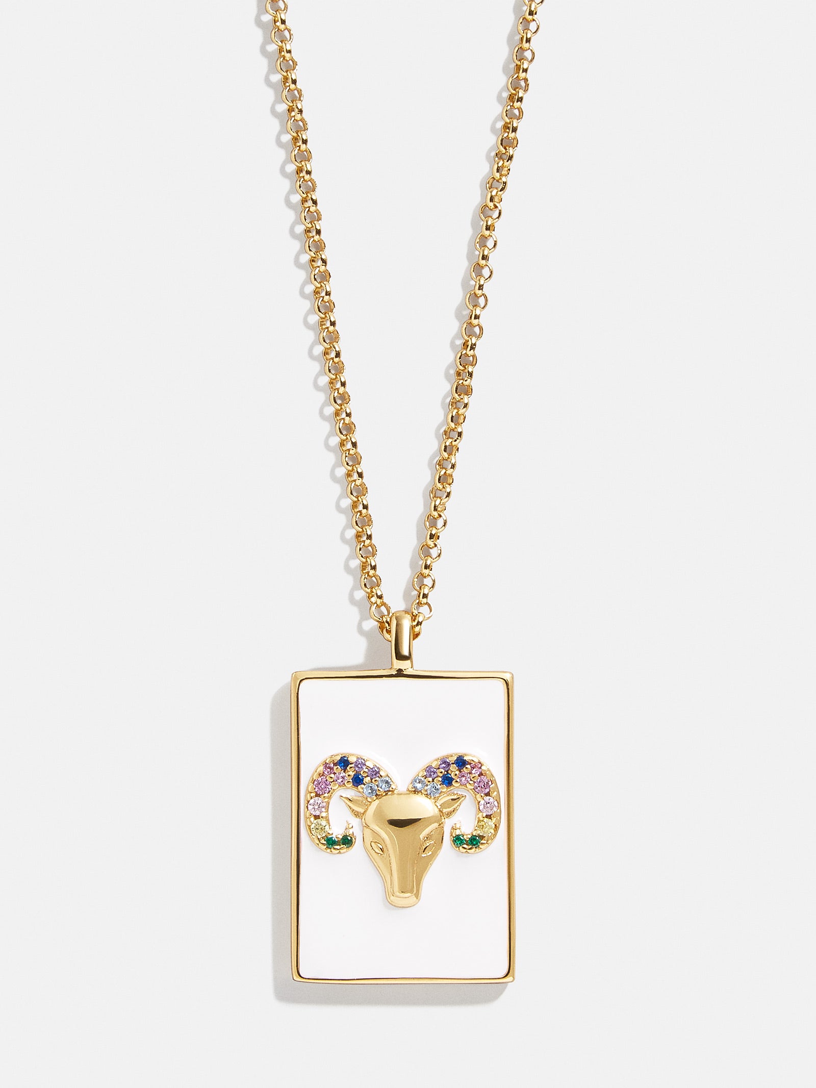 Reversible 18K Gold Zodiac Pendant Necklace - Aries - Image 6