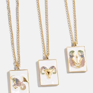 Reversible 18K Gold Zodiac Pendant Necklace - Aries