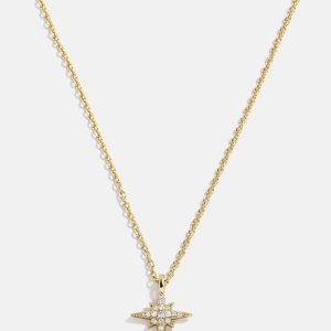 18K Gold Motif Necklace - North Star