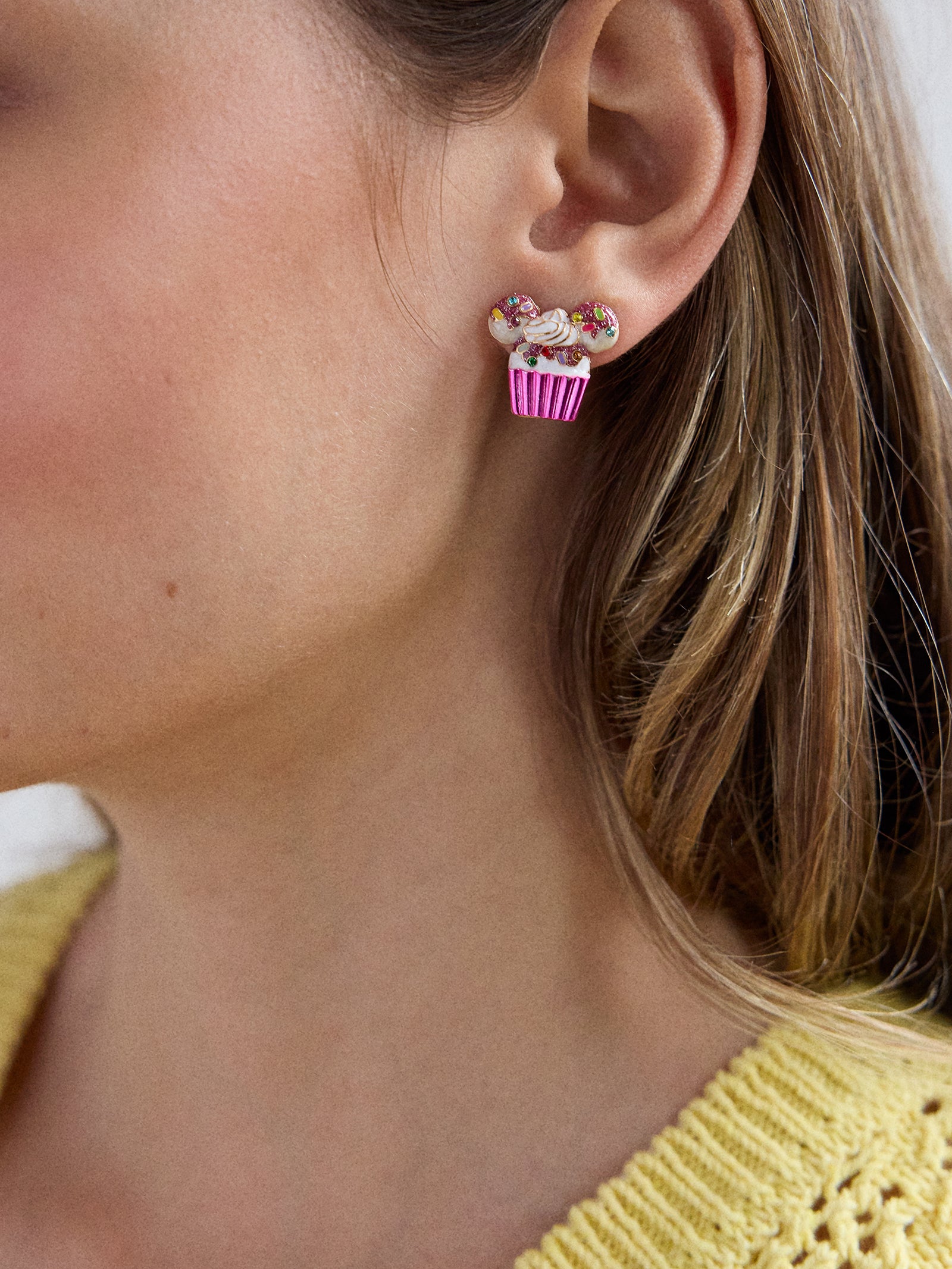 Disney Mickey Mouse Cupcake Earrings - Disney Cupcake Earrings - Image 2