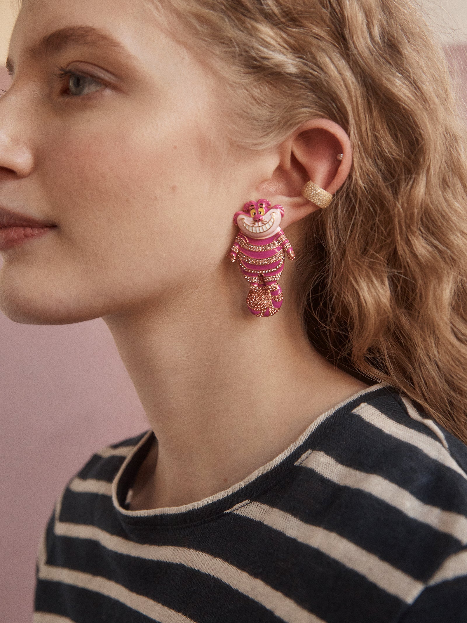 Disney Cheshire Cat Earrings - Pink - Image 2