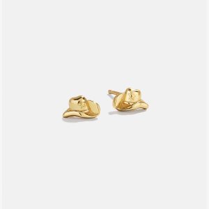 18K Gold Just For Fun Earrings - Cowboy Hat