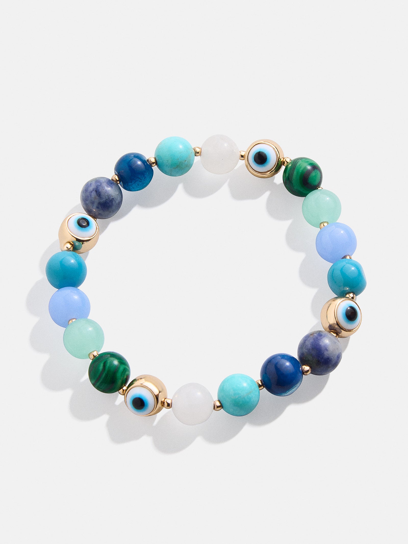 Evil Eye Semi-Precious Stretch Bracelet - Blue - Image 3
