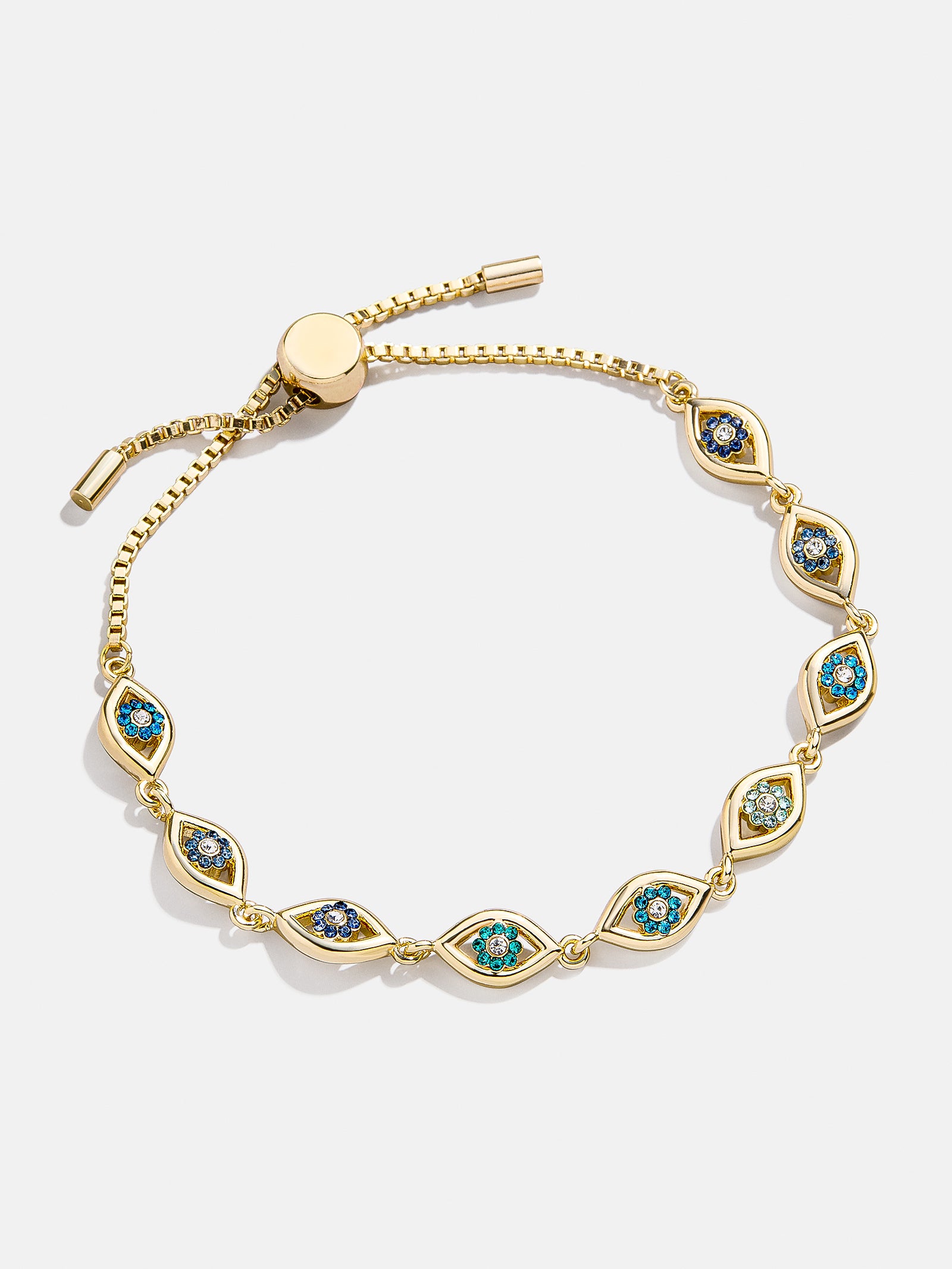 Aisha Evil Eye Bracelet - Gold/Blue - Image 3