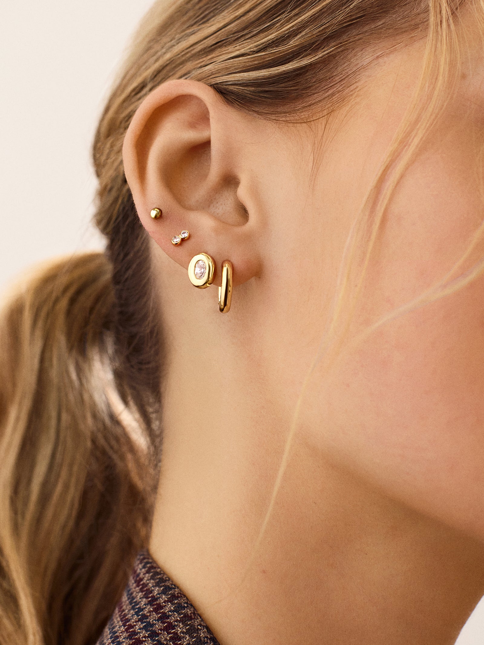 18K Gold Lana Earrings - Gold/Pav?? - Image 2