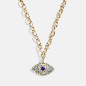 Eyes Out Necklace - Gold/Blue