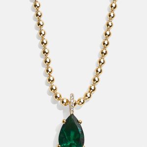 Esther 18K Gold Birthstone Necklace - Emerald