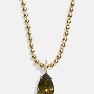 Esther 18K Gold Birthstone Necklace - Peridot