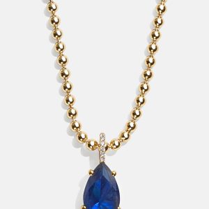 Esther 18K Gold Birthstone Necklace - Sapphire