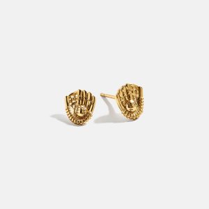 18K Gold Sports Delicate Stud - Baseball