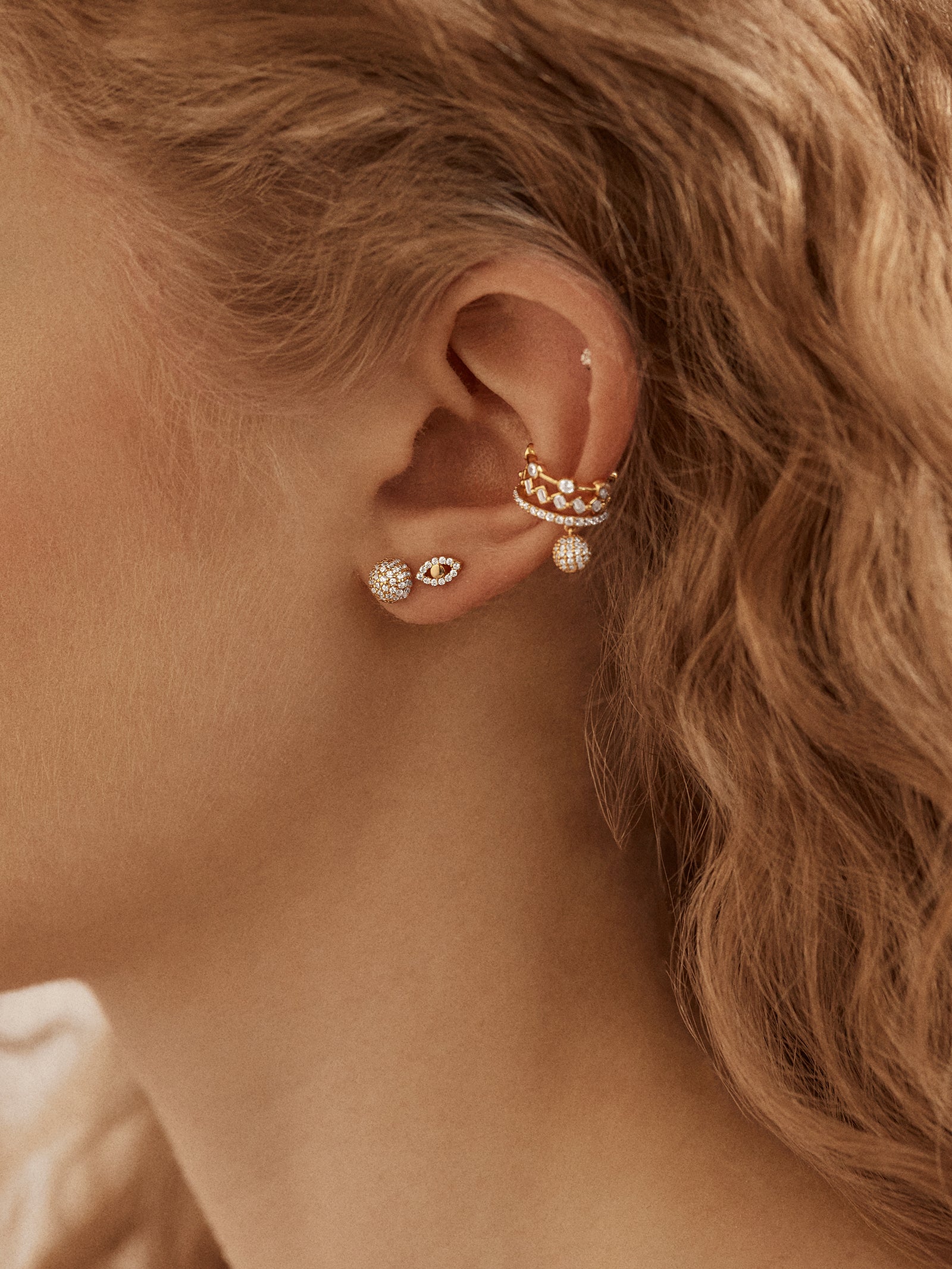 Simone 18K Gold Ear Cuff - Gold/Pav?? - Image 2