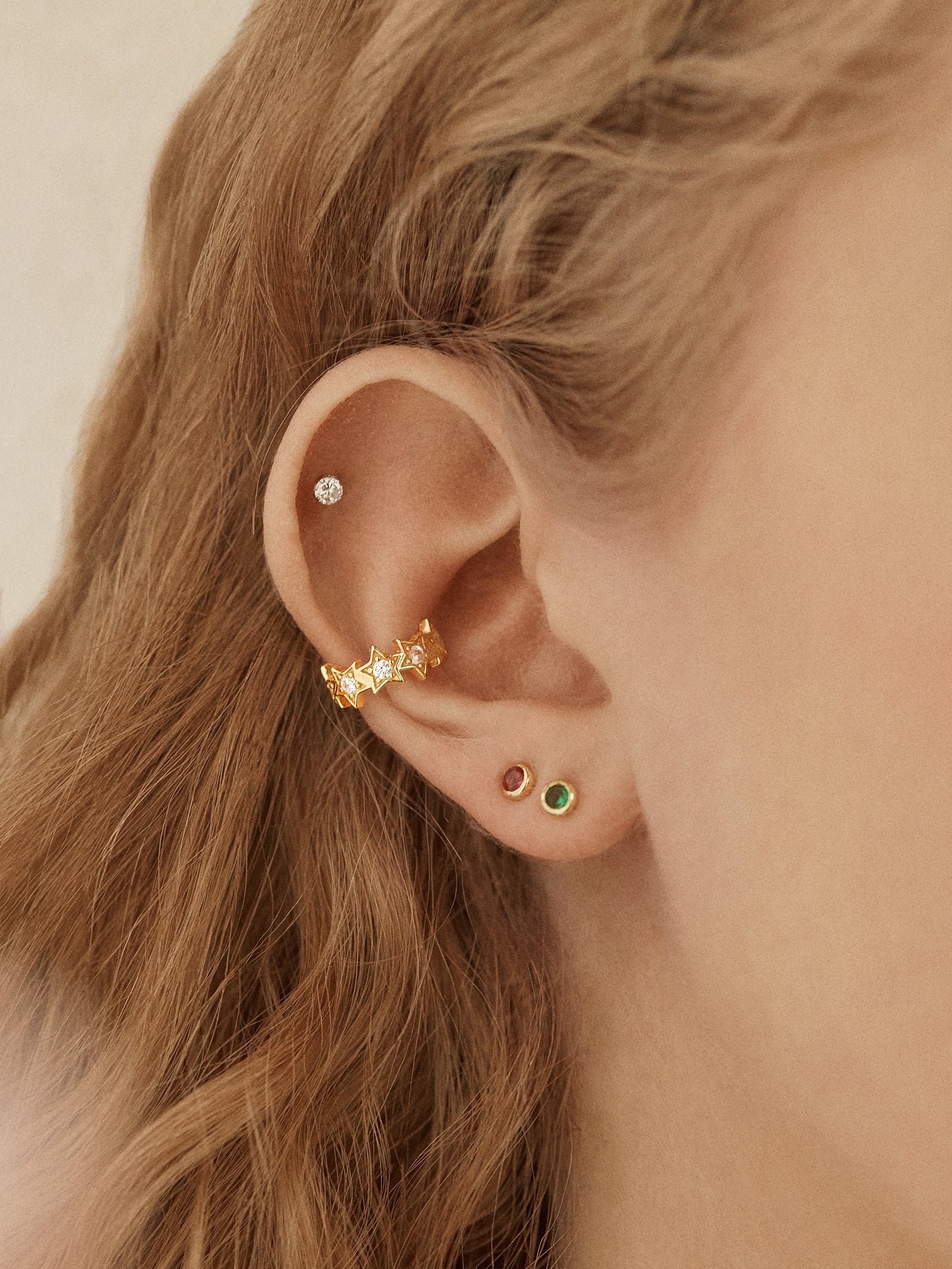 18K Gold Star Ear Cuff - Star - Image 2
