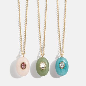 Aura Semi-Precious Pendant Necklace - Green