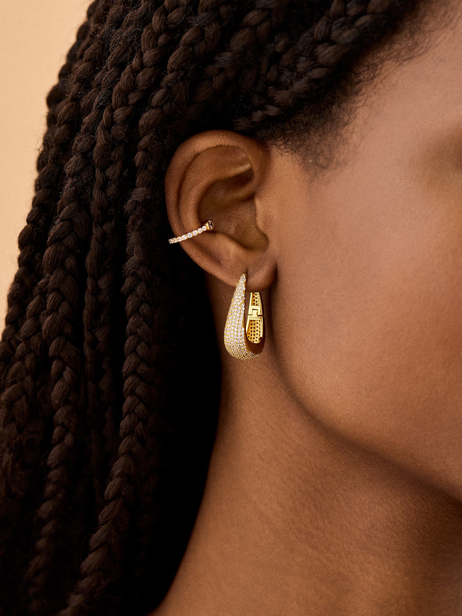 18K Gold Gracie Earrings - Gold/Pav?? - Image 2