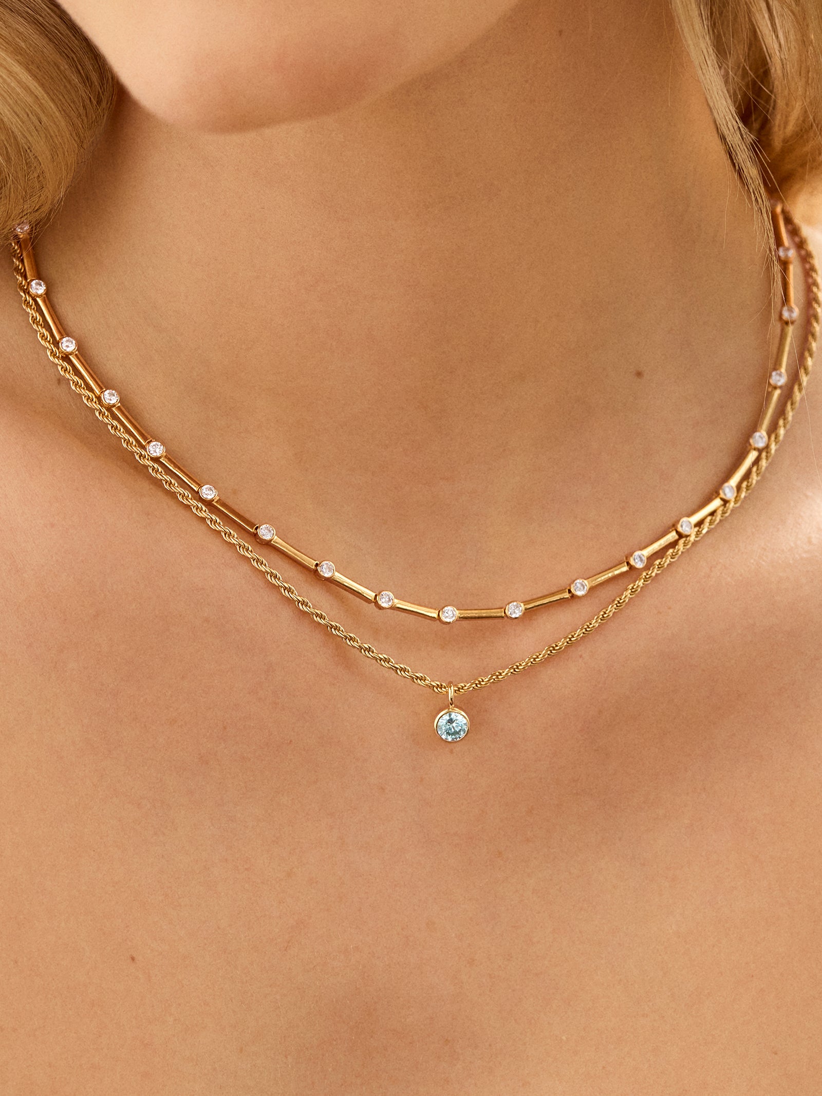 18K Gold Eve Necklace - Gold/Pav?? - Image 2