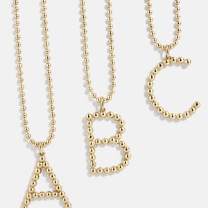Oversized Initial Pisa Necklace - Gold