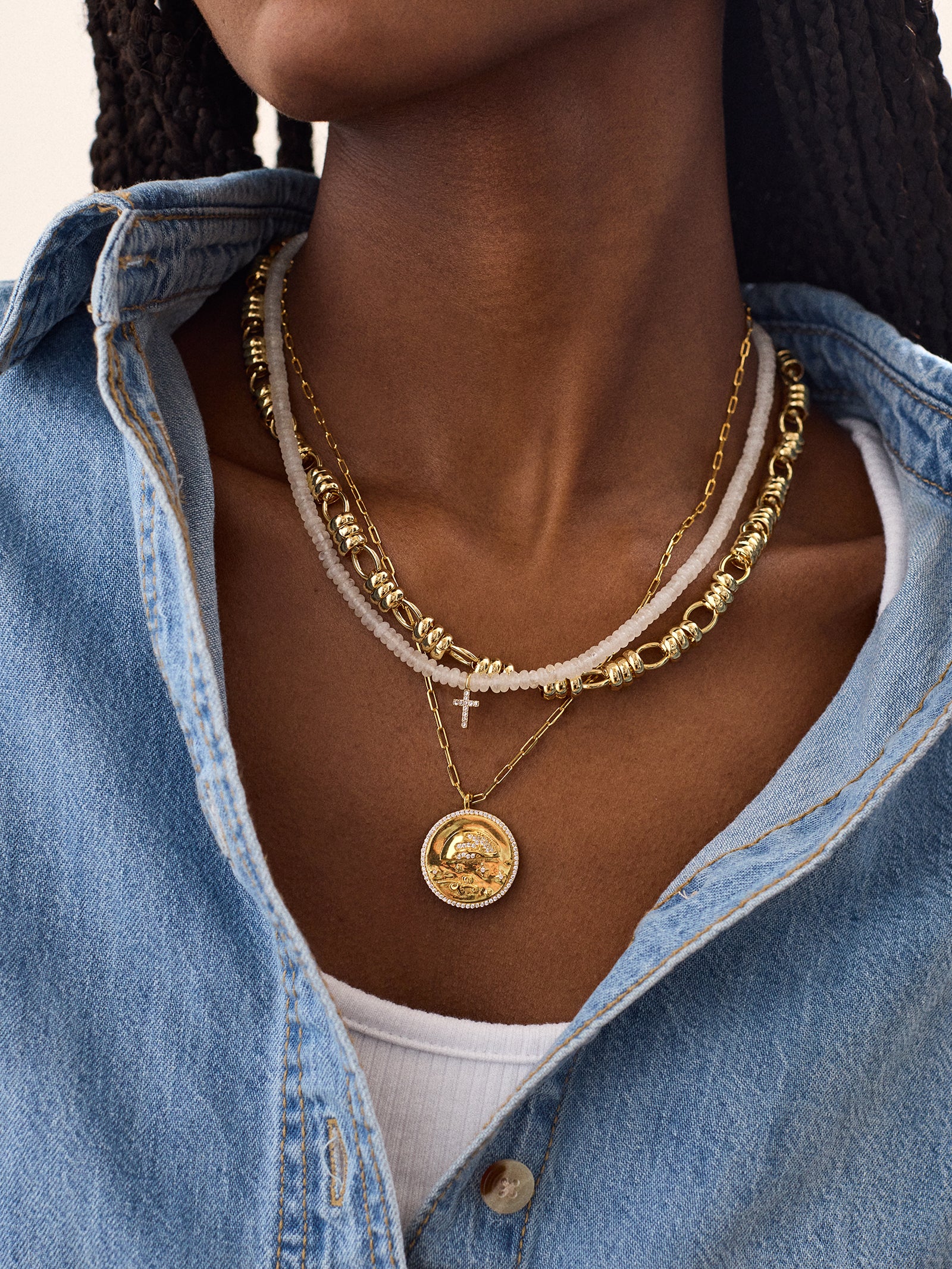 High Energy Semi-Precious Necklace - Cross - Image 2