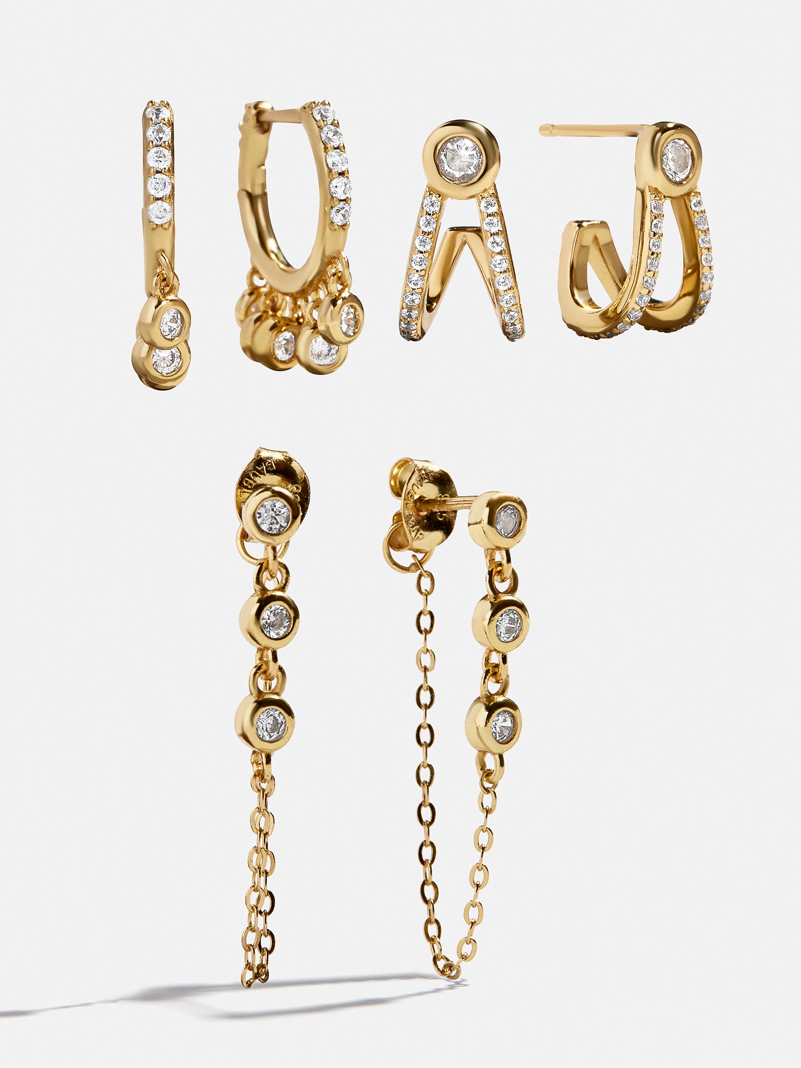 Heidi 18K Gold Earring Set - Gold/Pav??