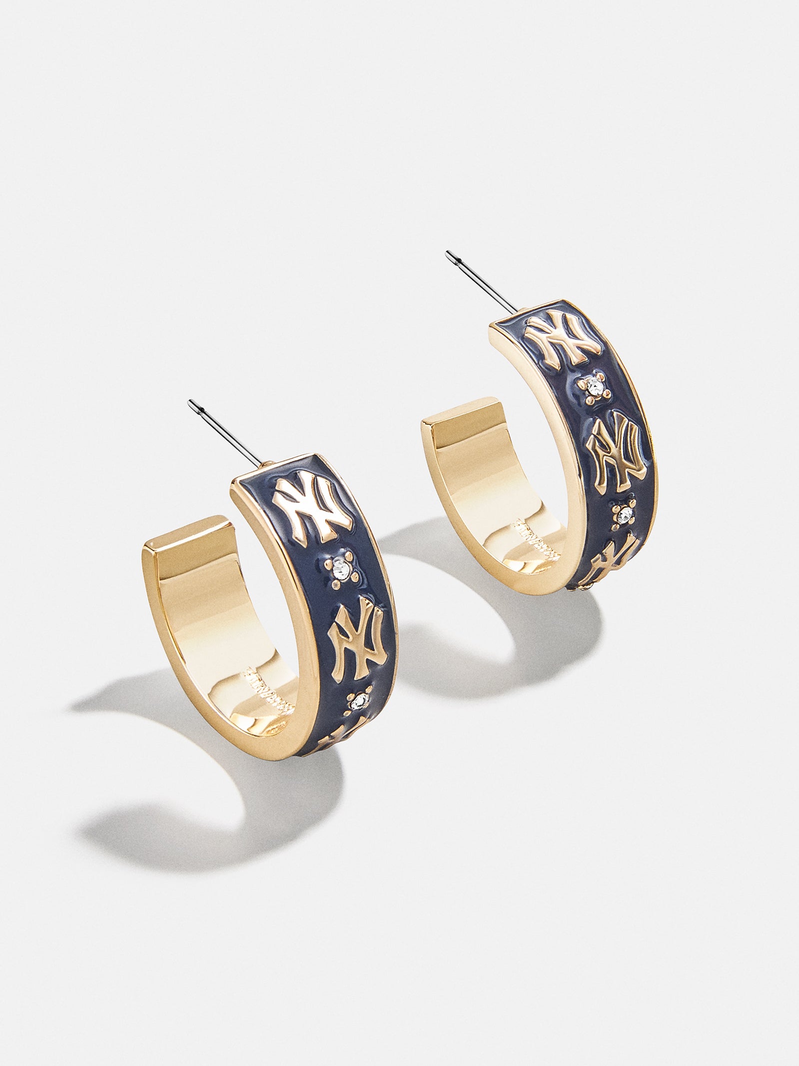 WEAR By Erin Andrews X BaubleBar New York Yankees Enamel Hoop Earrings - New York Yankees - Image 2