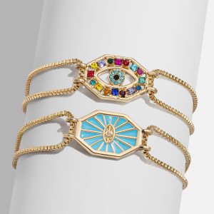 Evil Eye Reversible Bracelet - Gold/Multi