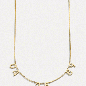 18K Gold Spaced Number Custom Necklace - S