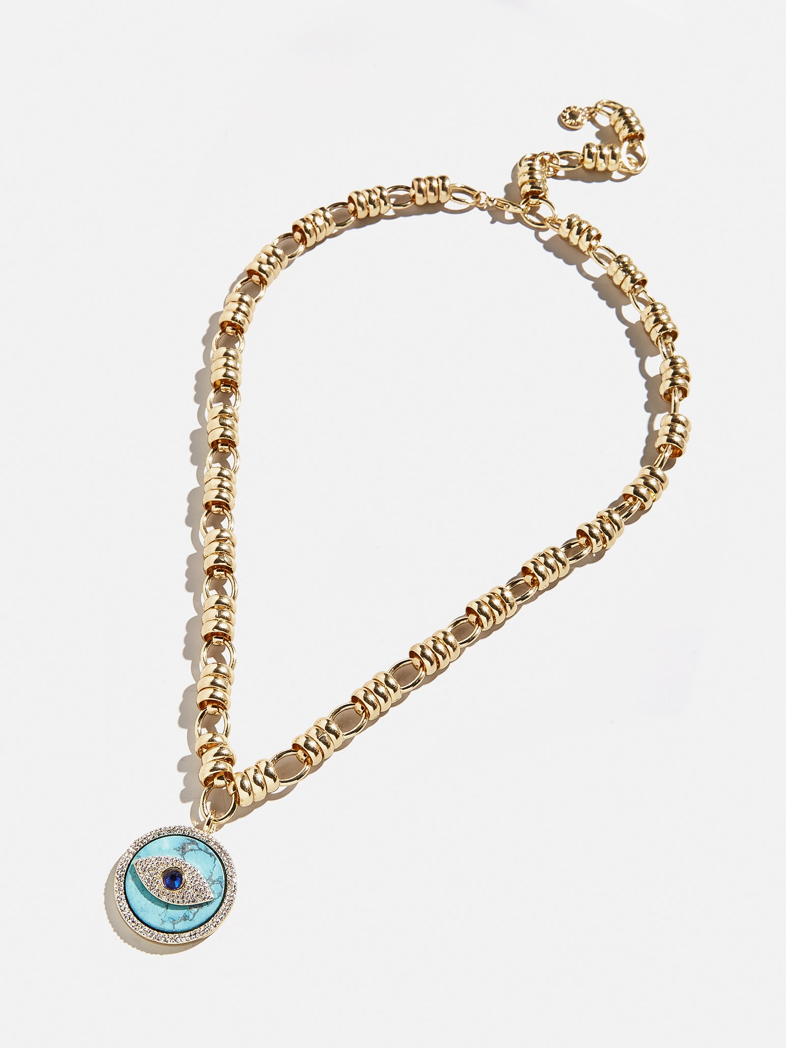 Sohla Evil Eye Statement Necklace - Gold/Turquoise - Image 3