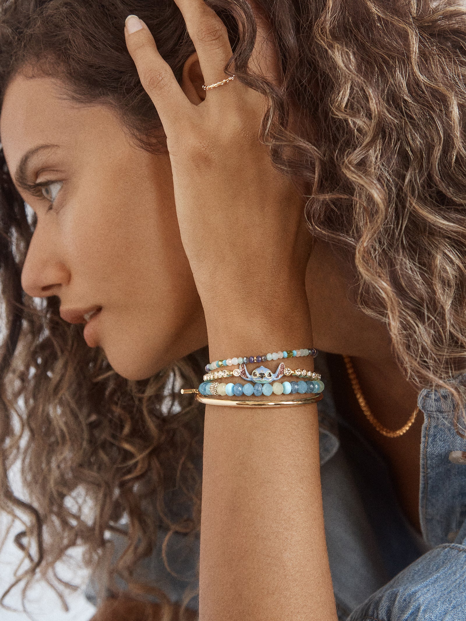 Disney Stitch Tennis Bracelet - Gold/Blue - Image 2