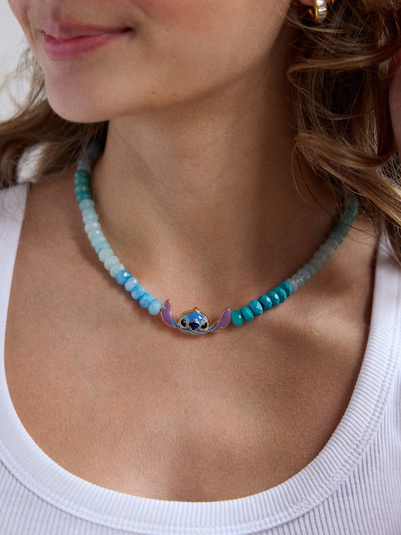 Disney Stitch Semi-Precious Necklace - Blue - Image 2