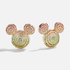Disney Mickey Mouse Spiral Earrings - Gold/Multi