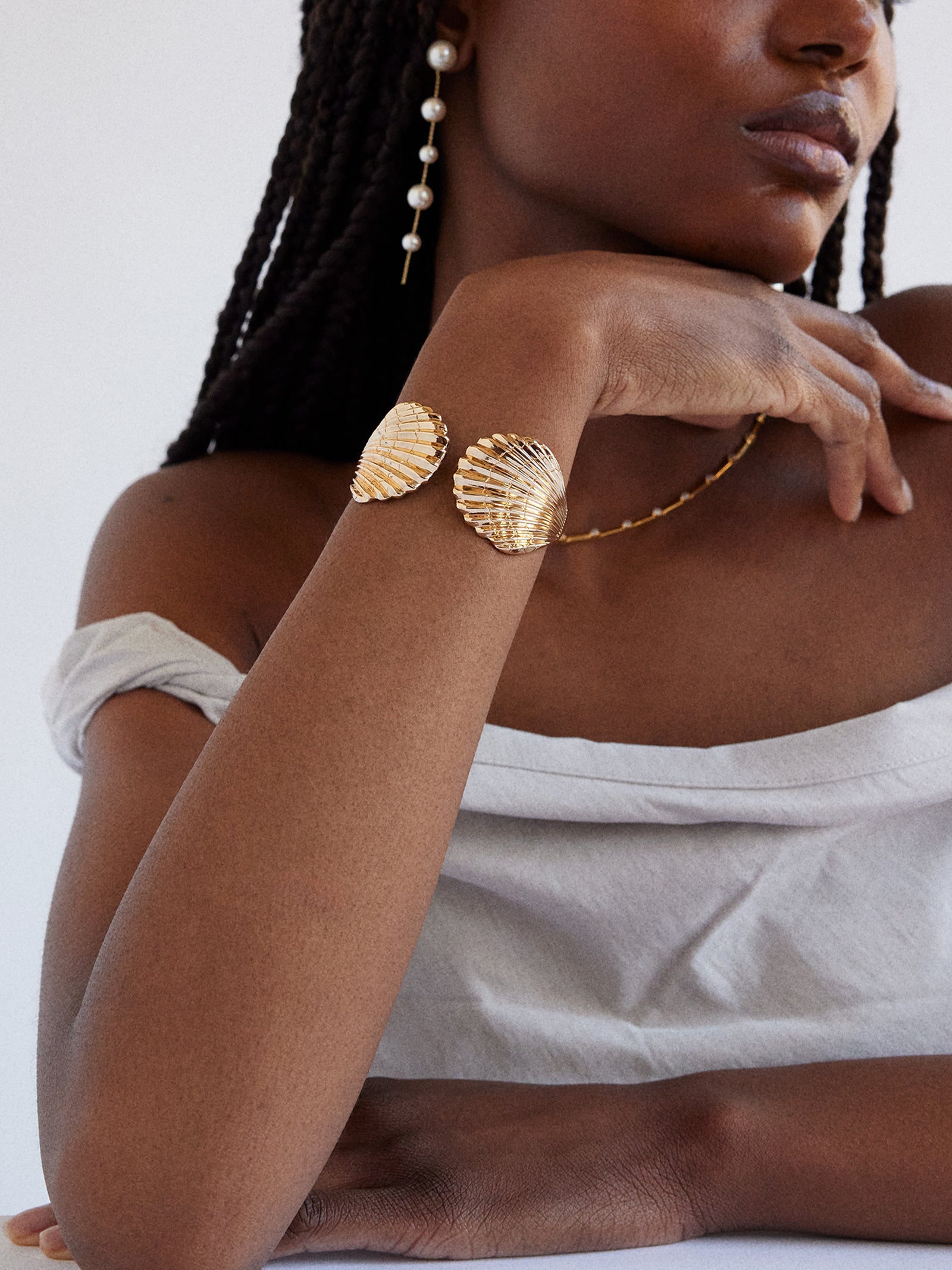 Halle Cuff Bracelet - Gold - Image 2