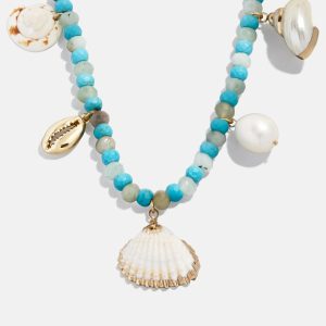 Maris Semi-Precious Necklace - White/Turquoise