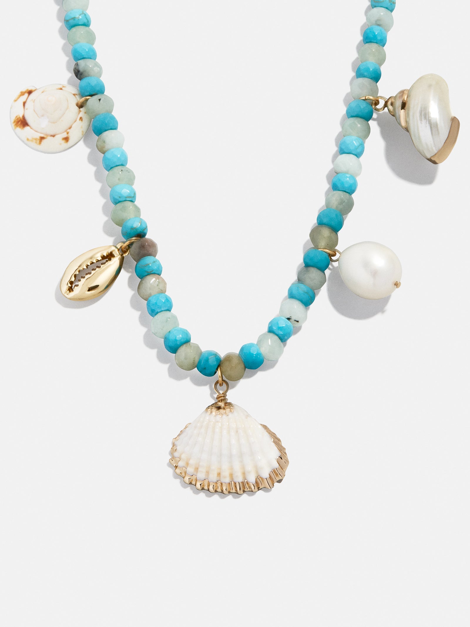 Maris Semi-Precious Necklace - White/Turquoise
